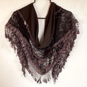 Floral lace scarf wrap